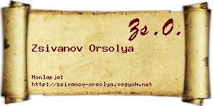 Zsivanov Orsolya névjegykártya