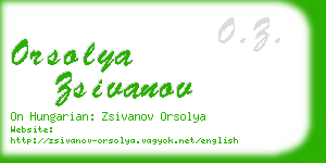 orsolya zsivanov business card